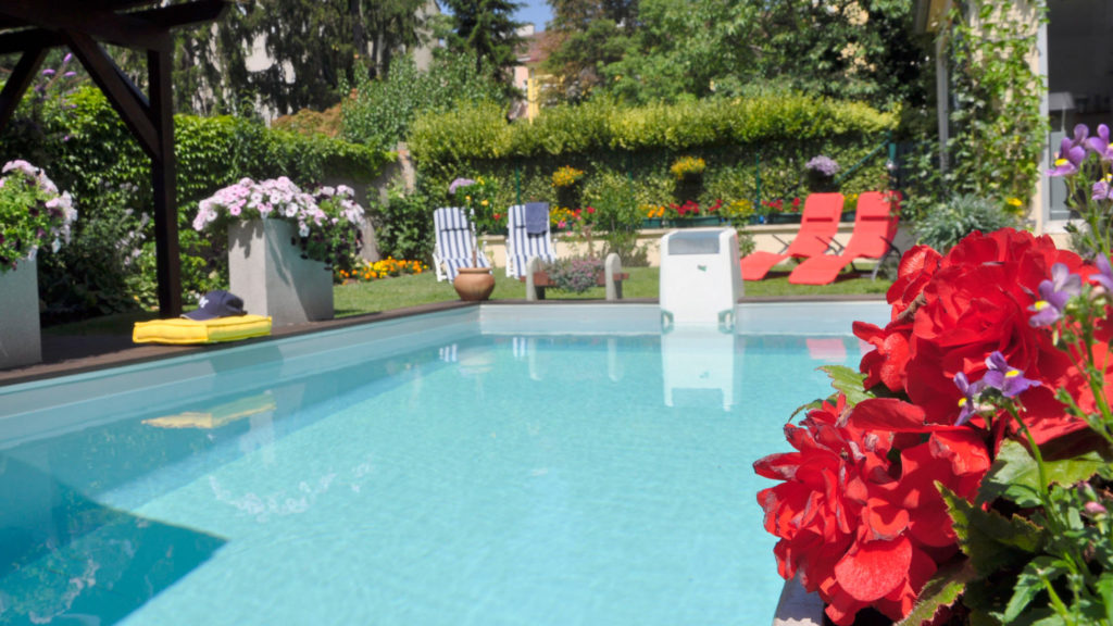 Garten mit Pool bei ruhiger Ferienwohnung in Wien nahe Schönbrunn
